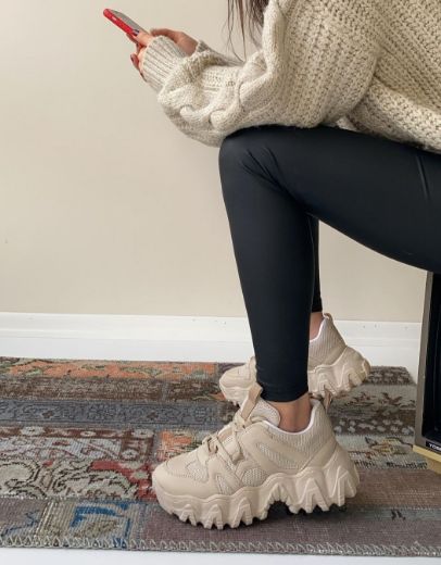 996 Zik Zak Taban Günlük Kadın Spor Ayakkabı  NUDE resmi