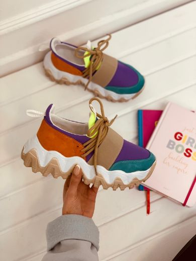 409 Mix Color 6Cm Kalın Taban Kadın Sneakers Günlü  MİX COLOR resmi