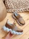 409 Mix Color 6Cm Kalın Taban Kadın Sneakers Günlü  BEJ TABA resmi