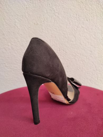 3030 Fiyonk Detay Ince Topuk Abiye Kadın Ayakkabı  SİYAH resmi