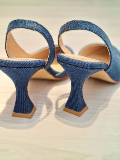 020 Zara Ince Topuk Günlük Rahat Kadın Ayakkabı  KOT MAVİ resmi