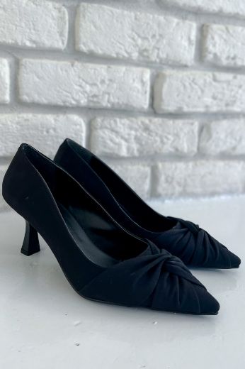 566 Kadın Stiletto Düğüm Detay Kadın Günlük Ayakka  SİYAH resmi