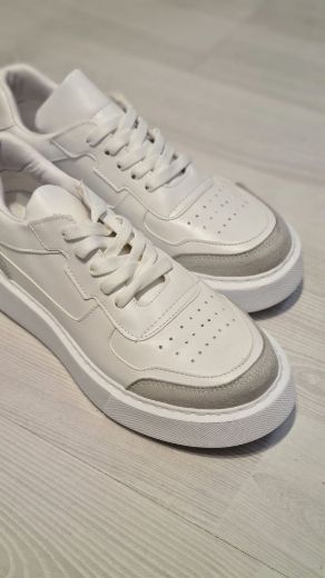 987 Sneaker 4 Cm Kalın Taban Kadın Spor Ayakkabı   BEYAZ GRİ resmi