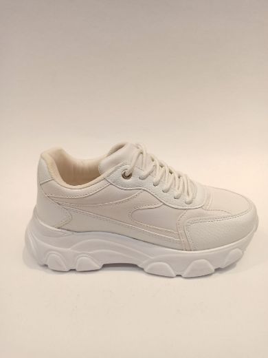 237 Kalın Taban Günlük Rahat Spor Kadın Sneaker  BEYAZ RUGAN resmi