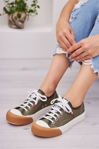 137 Convers Model Spor Günlük Kadın Sneakers Ayakk  HAKİ resmi