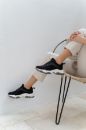 229 Günlük Bağcıklı Kadın Sneakers Spor Ayakkabı  SİYAH SÜET