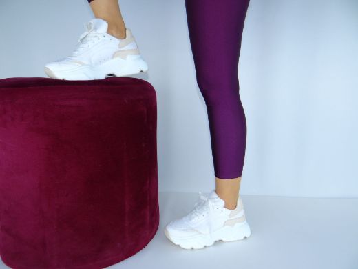 235-Z D&G Model Kalın Taban Günlük Spor Ayakkabı  BEYAZ DERİ resmi