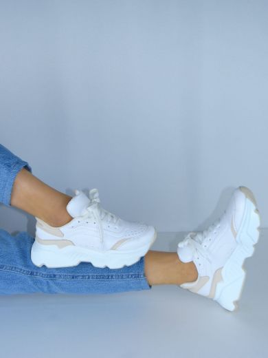 235-Z D&G Model Kalın Taban Günlük Spor Ayakkabı  BEYAZ DERİ resmi