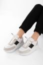 239 Sneaker 5 Cm Kalın Taban Kadın Spor Ayakkabı   GRİ-SİYAH