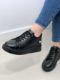 247 Kalın Taban Günlük Rahat Sneaker Kadın Ayakkab  SİYAH DERİ resmi