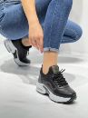 249 Reflek Havalı Taban Günlük Rahat Kadın Sneaker  Siyah Deri