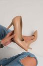 435 Kadın Stiletto 8 Cm Ince Topuk Rahat Kalıp   NUDE