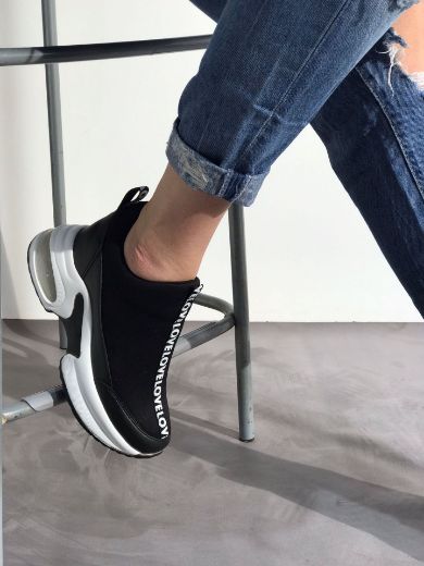 993 Içten 8 Cm Gizli Topuk Kadın Günlük Spor Ayakk  SİYAH DALGIÇ resmi