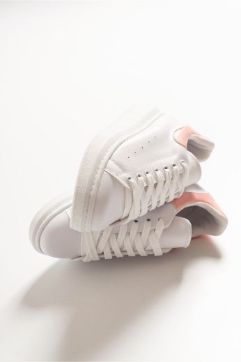 254 Mc Quenn Kadın Spor Rahat Sneaker Ayakkabı   BEYAZ-PUDRA resmi