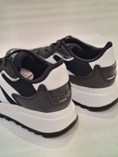 253 Kadın Günlük Rahat Spor Sneaker Ayakkabı   Siyah Deri resmi