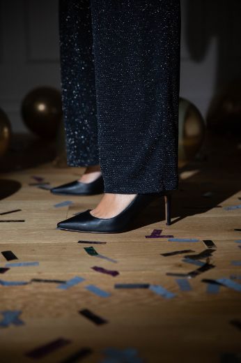 023  Günlük Rahat Kullanışlı 8 Cm Kadın Stiletto  SİYAH DERİ resmi