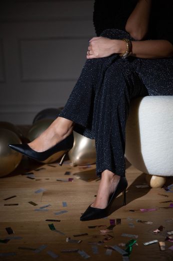 023  Günlük Rahat Kullanışlı 8 Cm Kadın Stiletto  SİYAH DERİ resmi