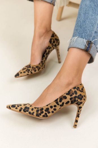 023  Günlük Rahat Kullanışlı 8 Cm Kadın Stiletto  LEOPAR resmi