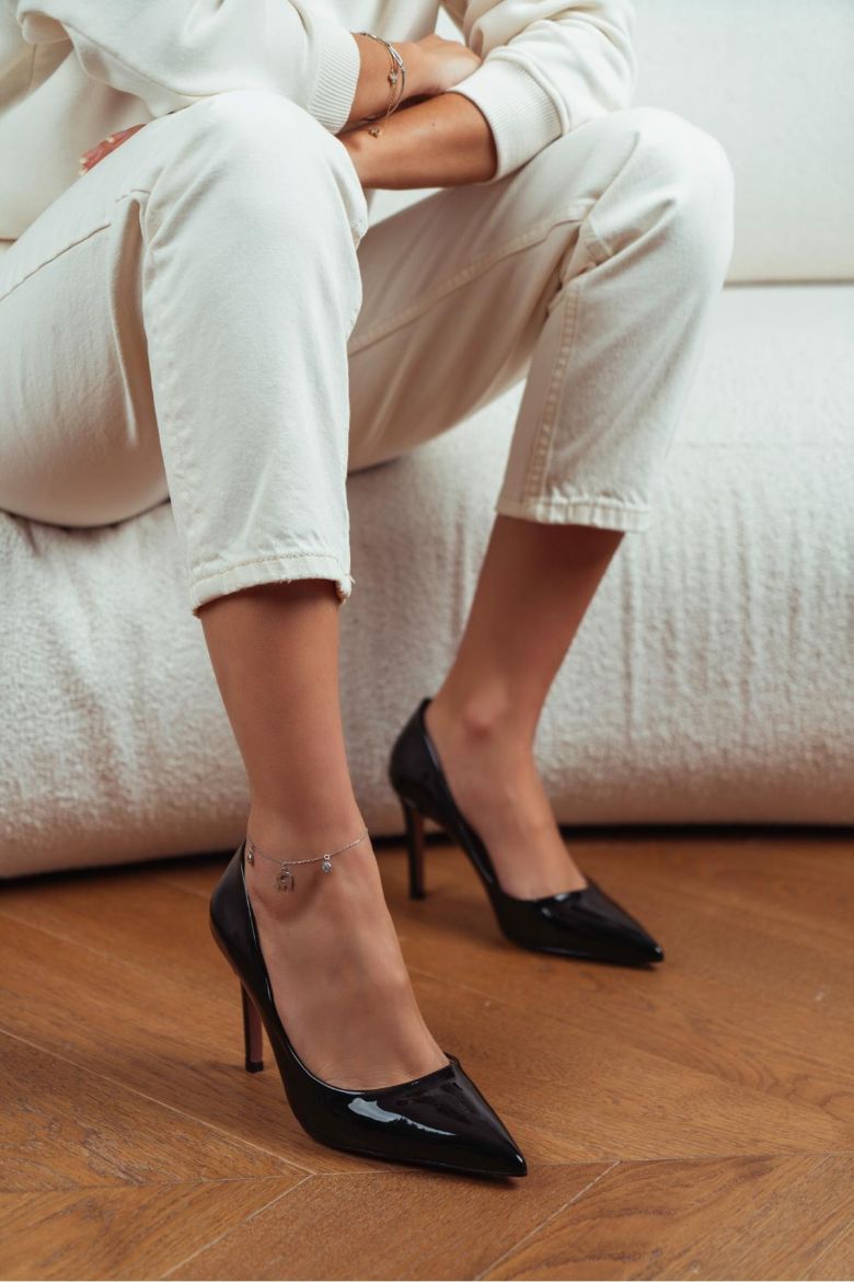 023  Günlük Rahat Kullanışlı 8 Cm Kadın Stiletto  SİYAH RUGAN resmi