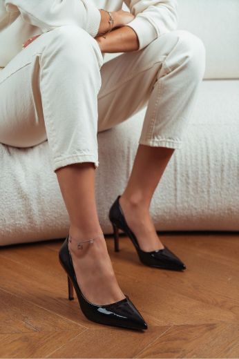 023  Günlük Rahat Kullanışlı 8 Cm Kadın Stiletto  SİYAH RUGAN resmi
