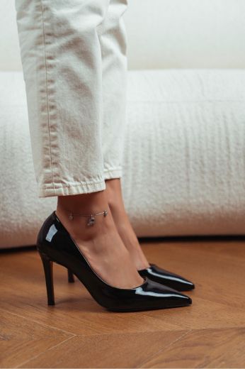 023  Günlük Rahat Kullanışlı 8 Cm Kadın Stiletto  SİYAH RUGAN resmi