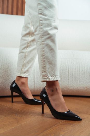 023  Günlük Rahat Kullanışlı 8 Cm Kadın Stiletto  SİYAH RUGAN resmi