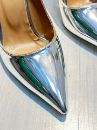 023  Günlük Rahat Kullanışlı 8 Cm Kadın Stiletto  GÜMÜŞ AYNA