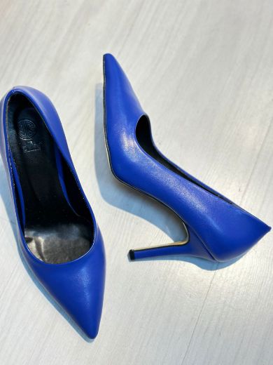 023  Günlük Rahat Kullanışlı 8 Cm Kadın Stiletto  SAKS MAVİ resmi