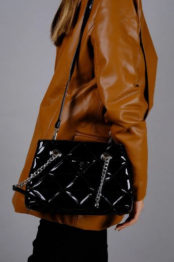 C054 Kadın Çanta Günlük Baget Clutch El Çanta  SİYAH RUGAN resmi