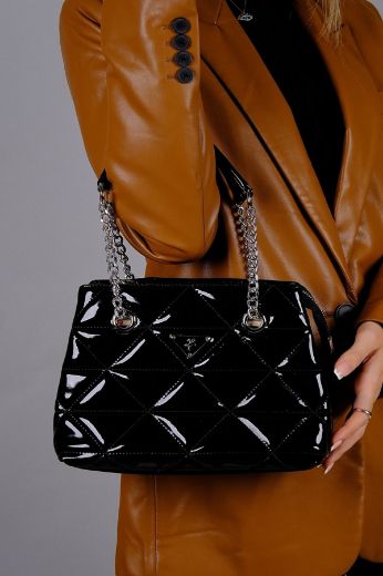 C054 Kadın Çanta Günlük Baget Clutch El Çanta  SİYAH RUGAN resmi