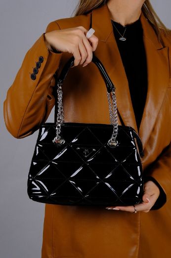 C054 Kadın Çanta Günlük Baget Clutch El Çanta  SİYAH RUGAN resmi