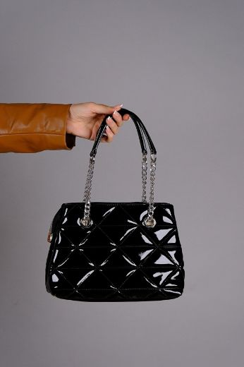 C054 Kadın Çanta Günlük Baget Clutch El Çanta  SİYAH RUGAN resmi