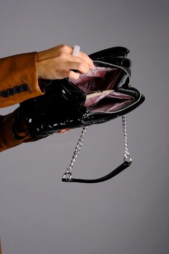 C054 Kadın Çanta Günlük Baget Clutch El Çanta  SİYAH RUGAN resmi