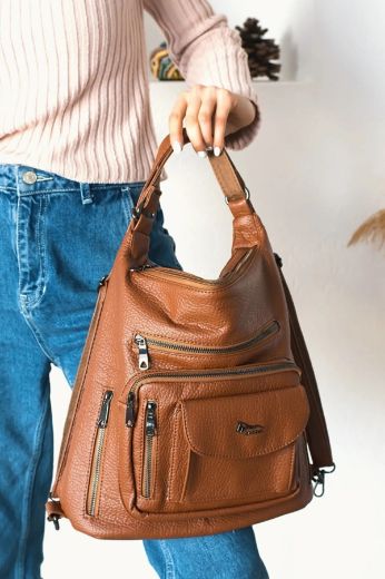 C045 Kadın Sırt Çanta Günlük Omuz Çapraz Çanta  TABA DERİ resmi