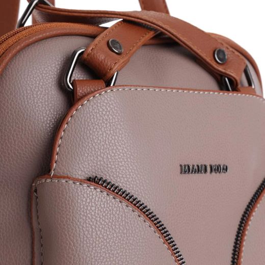 C044 Kadın Sırt Çanta Günlük Omuz Çapraz Çanta  VİZON-TABA resmi