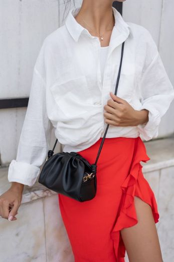 C015 Kadın Mini Çanta Çapraz Çanta Clutch Çanta   Siyah Deri resmi