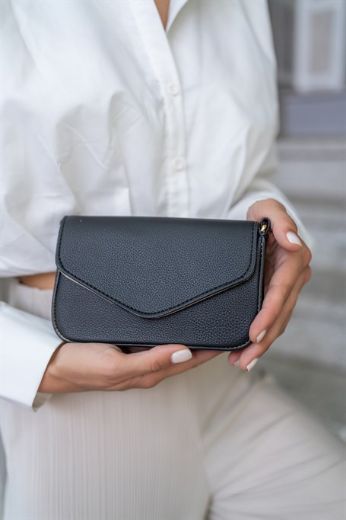 C018 Kadın Kol Çanta Omuz Çanta Clutch Günlük  SİYAH DERİ resmi