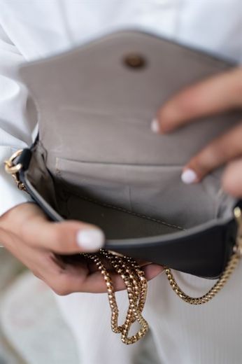 C018 Kadın Kol Çanta Omuz Çanta Clutch Günlük  SİYAH DERİ resmi