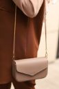 C018 Kadın Kol Çanta Omuz Çanta Clutch Günlük  Vizon Deri