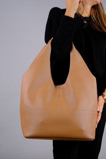C027 Kadın Omuz Çanta Kadın Çanta Büyük Çanta   TABA DERİ resmi