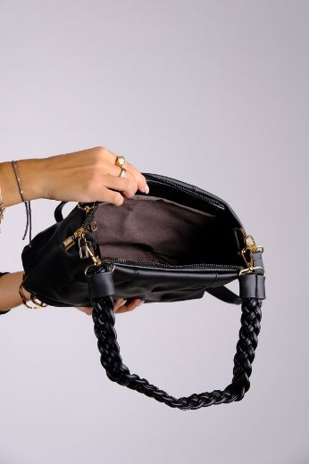 C030 Kadın Kol Çanta Kadın Günlük Çanta Omuz  Siyah Deri resmi