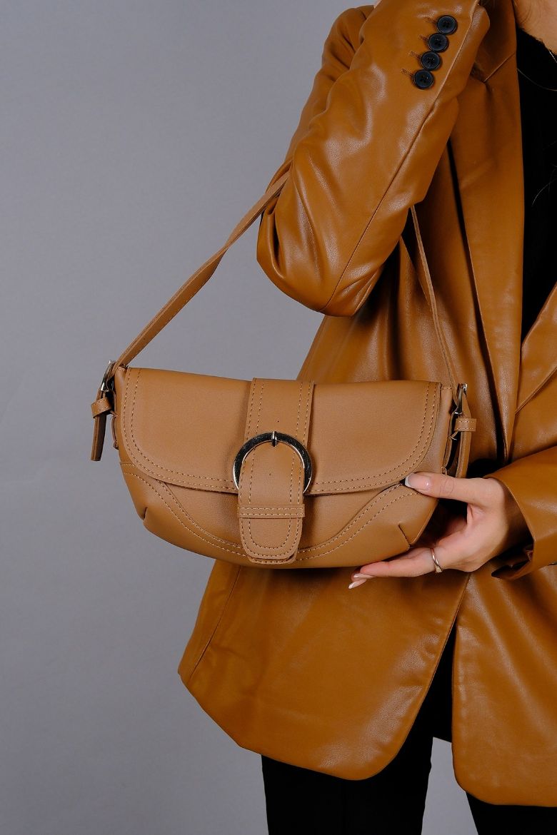 C053 Kadın Çanta Günlük Baget Clutch El Çanta  TABA DERİ resmi