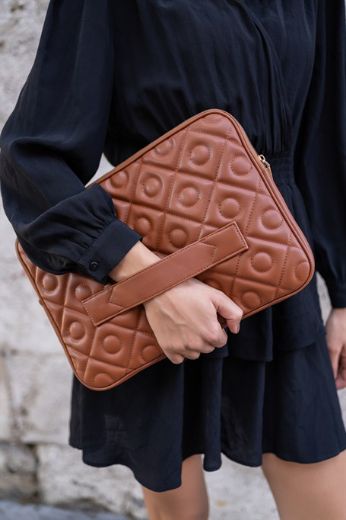 C066 Kadın Tablet Çanta Notebook Çanta Cloutch    TABA DERİ resmi