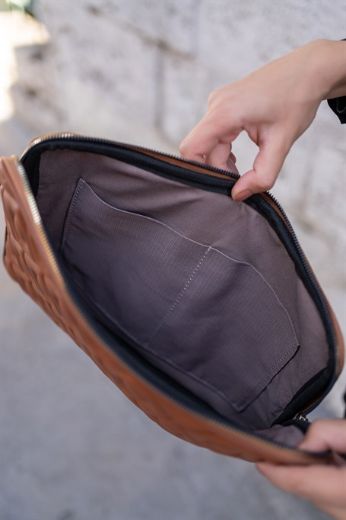 C066 Kadın Tablet Çanta Notebook Çanta Cloutch    TABA DERİ resmi