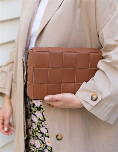 C085 Kadın Çanta Günlük Omuz Çanta Bottega  KAHVERENGİ DERİ resmi