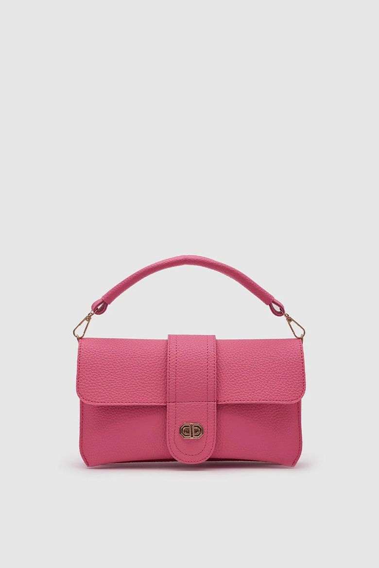 C098 Kadın Çanta Günlük Çanta El Kol Cloutch Çanta  PEMBE DERİ resmi