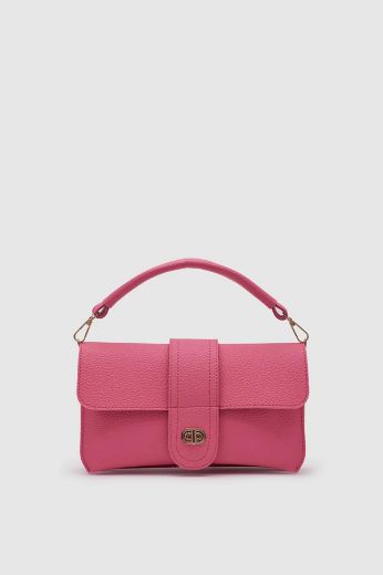 C098 Kadın Çanta Günlük Çanta El Kol Cloutch Çanta  PEMBE DERİ resmi