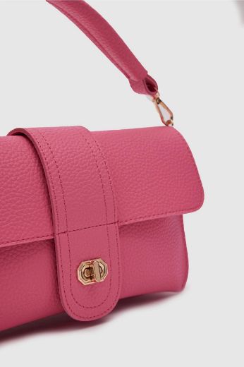 C098 Kadın Çanta Günlük Çanta El Kol Cloutch Çanta  PEMBE DERİ resmi