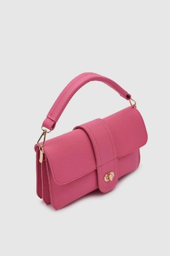C098 Kadın Çanta Günlük Çanta El Kol Cloutch Çanta  PEMBE DERİ resmi