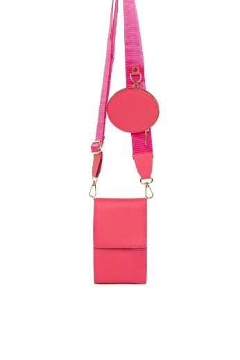 C099 Kadın Çanta Günlük Çanta Çapraz Postacı Çanta  PEMBE DERİ resmi